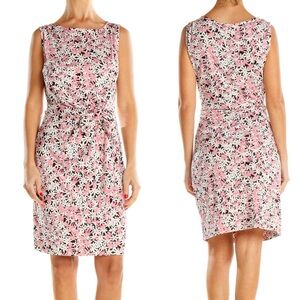 Diane Von Furstenberg Women's New Della Mini Floral Print Sheath Dress SZ 6 Pink